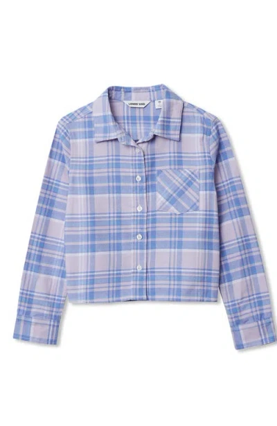 Lands' End Kids'  Girls Flannel Shirt In Blue