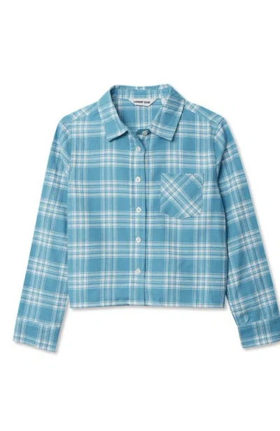 Lands' End Kids'  Girls Flannel Shirt In Blue