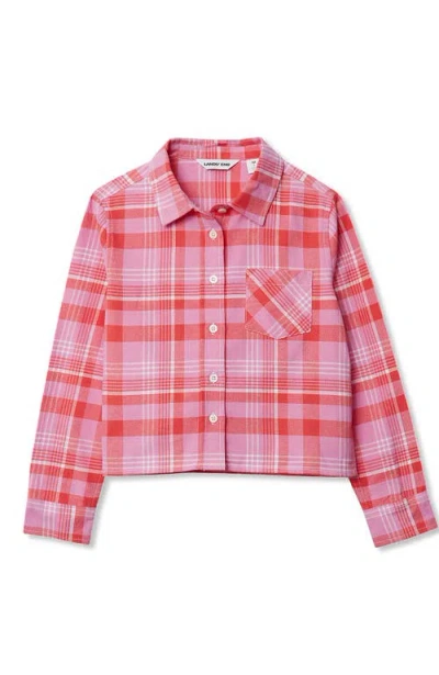 Lands' End Kids'  Girls Flannel Shirt In Red