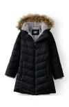 Lands' End Kids'  Girls Fleece Lined Coat In Black