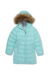 Lands' End Kids'  Girls Fleece Lined Coat In Blue