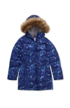 Lands' End Kids'  Girls Fleece Lined Coat In Blue
