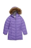 Lands' End Kids'  Girls Fleece Lined Coat In Purple