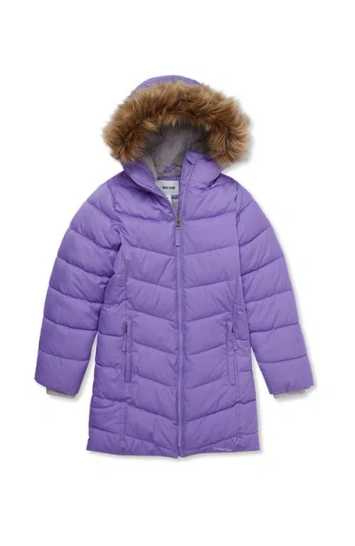 Lands' End Kids'  Girls Fleece Lined Coat In Purple