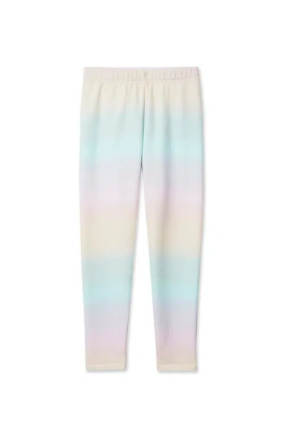 Lands' End Kids'  Girls Fleece Lined Leggings In Multi