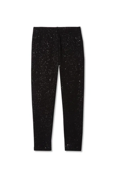 Lands' End Kids'  Girls Fleece Lined Leggings In Black