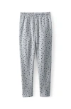 Lands' End Kids'  Girls Fleece Lined Leggings In Gray Heather Hearts