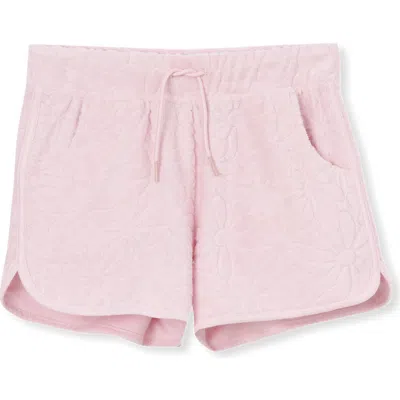 Lands' End Kids'  Girls French Terry Shorts In Flamingo Daisies