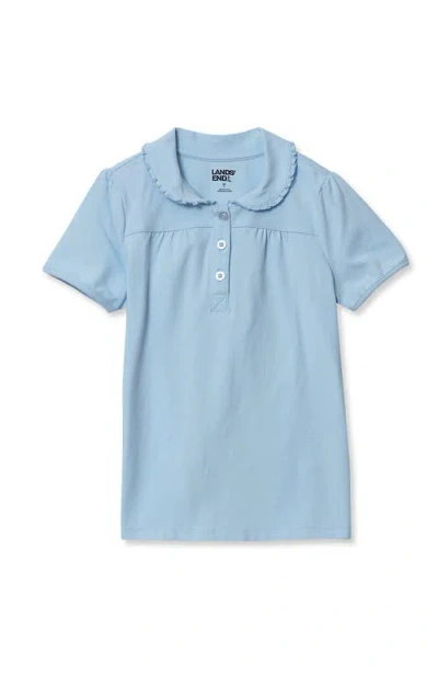 Lands' End Kids'  Girls Frill Collar Tee In Brown