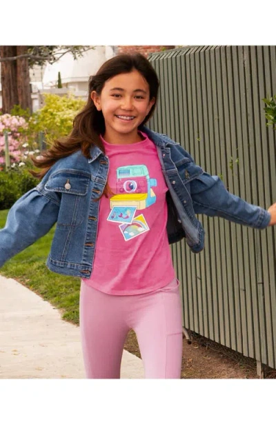 Lands' End Kids'  Girls Graphic Tee Shirt In Blue