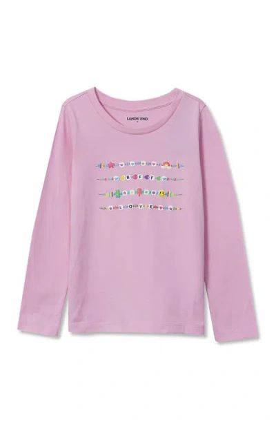 Lands' End Kids'  Girls Graphic Tee Shirt In Blue