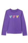 Lands' End Kids'  Girls Graphic Tee Shirt In Purple