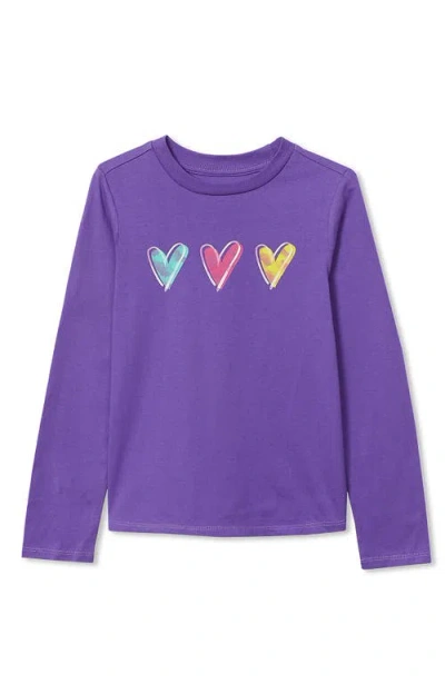 Lands' End Kids'  Girls Graphic Tee Shirt In Purple