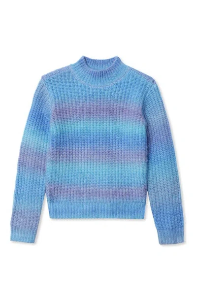 Lands' End Kids'  Girls Heavy Knit Sweater In Blue