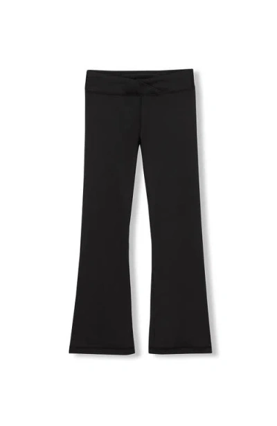 Lands' End Kids'  Girls High Waisted Active Flare Leggings In Black