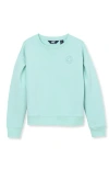 Lands' End Kids'  Girls Knit Crewneck Sweatshirt In Aruba Blue