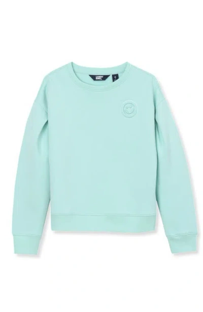 Lands' End Kids'  Girls Knit Crewneck Sweatshirt In Aruba Blue
