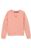 Lands' End Girls Knit Crewneck Sweatshirt In Light Coral