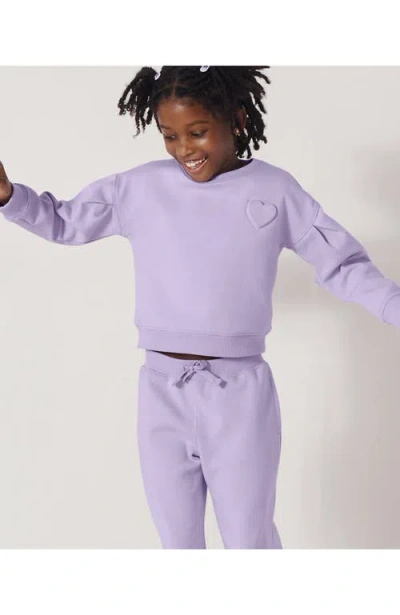 Lands' End Kids'  Girls Knit Crewneck Sweatshirt In Pastel Lilac