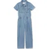 Lands' End Girls Lightweight Denim Jumpsuit In Multi