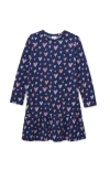 Lands' End Girls Long Sleeve Jersey Nightgown In Black