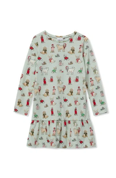 Lands' End Kids'  Girls Long Sleeve Jersey Nightgown In Gray
