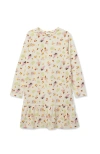 Lands' End Kids'  Girls Long Sleeve Jersey Nightgown In Multi