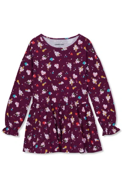 Lands' End Kids'  Girls Long Sleeve Tunic Top In Burgundy