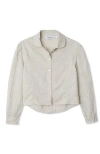 Lands' End Kids'  Girls Long Sleeve Woven Hearts Top In Gray