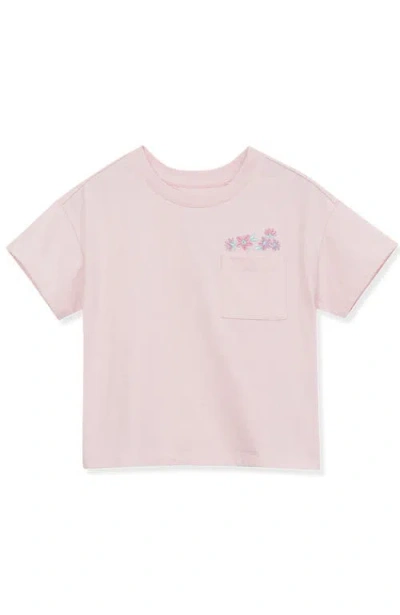 Lands' End Kids'  Girls Meet And Greet Pocket Tee In Almond Blossom