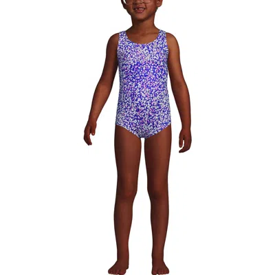 Lands' End Kids'  Girls One Piece Swimsuit In Purple
