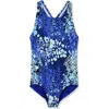 Lands' End Kids'  Girls One Piece Swimsuit In Blue Sequin Print