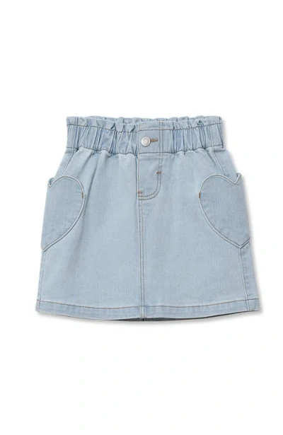 Lands' End Kids'  Girls Paperbag Denim Skirt In Blue