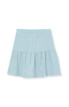 Lands' End Kids'  Girls Pique Knit Skirt In Mint Multi Stripe