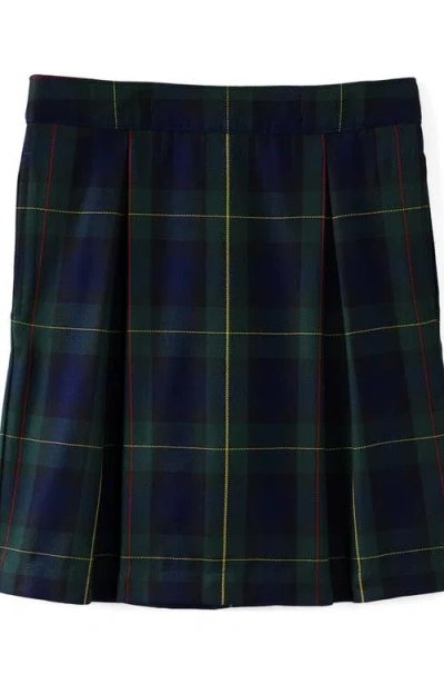 Lands' End Kids'  Girls Plaid Pleated Skort Top Of Knee In Multi