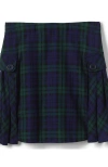 Lands' End Kids'  Girls Plus Above The Knee Plaid Side Pleat Skort In Green