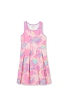Lands' End Kids'  Girls Plus Athletic Active Tank Top Dress In Pink Marble