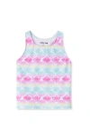 Lands' End Girls Slim Tankini Swimsuit Top In Pastel Shells
