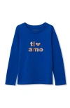 Lands' End Kids'  Girls Plus Long Sleeve Graphic Tee In Blue