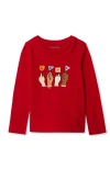 Lands' End Kids'  Girls Plus Long Sleeve Graphic Tee In Red