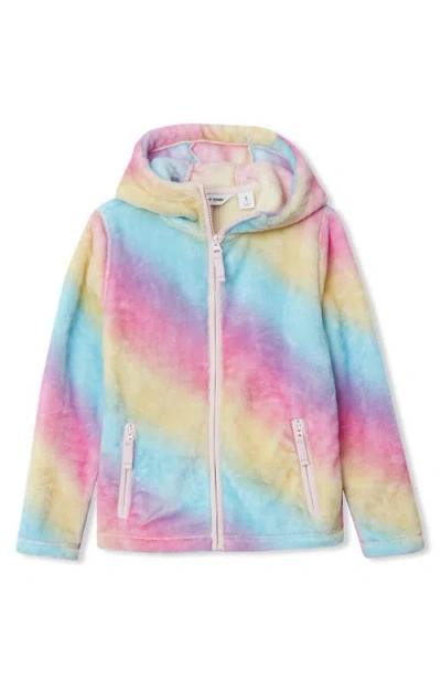Lands' End Kids'  Girls Plus Softest Fleece Hoodie In Multi