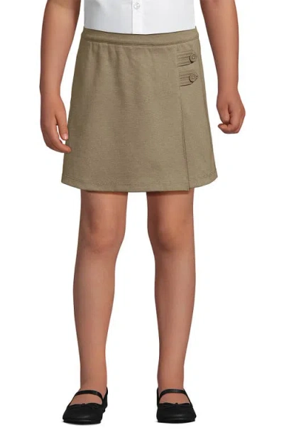 Lands' End Kids'  Girls Ponte A Line Skort Above The Knee In Brown