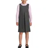 Lands' End Girls Ponte Pleat Jumper In Charcoal Heather