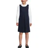 Lands' End Kids'  Girls Ponte Pleat Jumper In Classic Navy