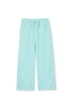 Lands' End Girls Pull On Knit Gauze Wide Leg Pants In Aruba Blue