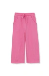 Lands' End Kids'  Girls Pull On Knit Gauze Wide Leg Pants In Azalea
