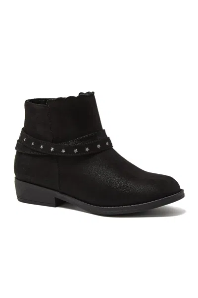 Lands' End Girls Shimmer Zip Up Western Booties In Black