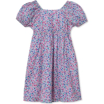 Lands' End Kids'  Girls Short Sleeve Bow Dress In Purple