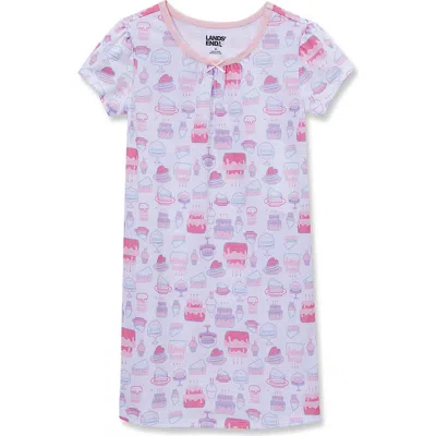 Lands' End Kids'  Girls Short Sleeve Nightgown In Pink