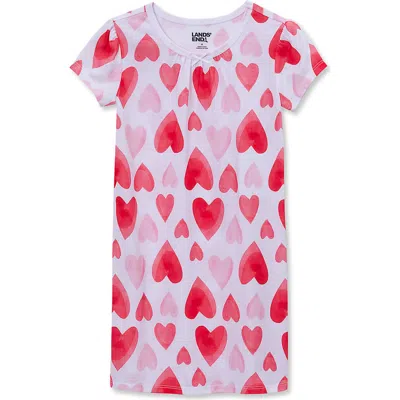 Lands' End Kids'  Girls Short Sleeve Nightgown In Pink